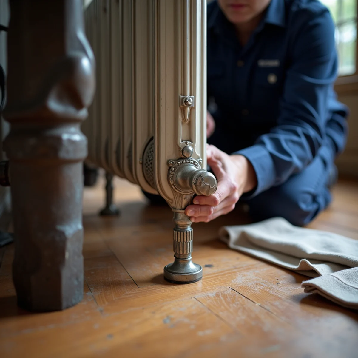 Checking radiator supply pipe pitch to eliminate violent steam water hammer banging