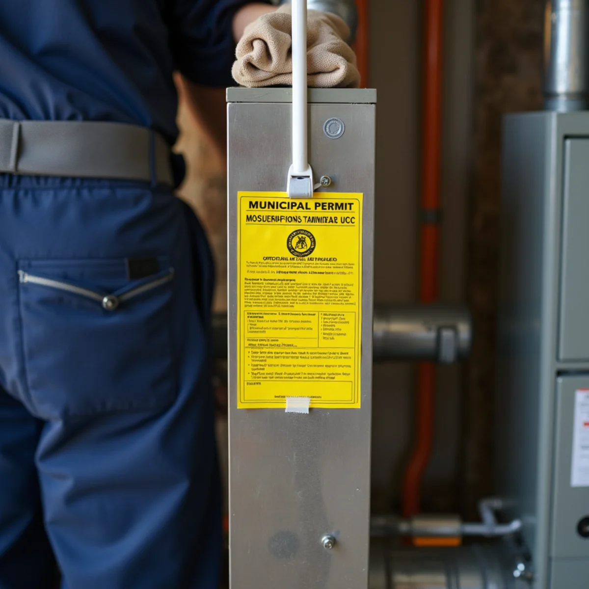 Town of Morristown UCC Uniform Construction Code mechanical permit placard