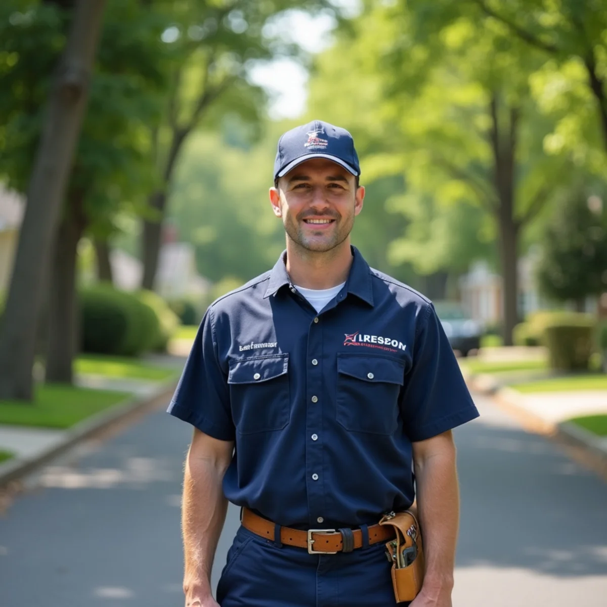 Furnace and air conditioning repair technician in Parsippany NJ suburban ranch