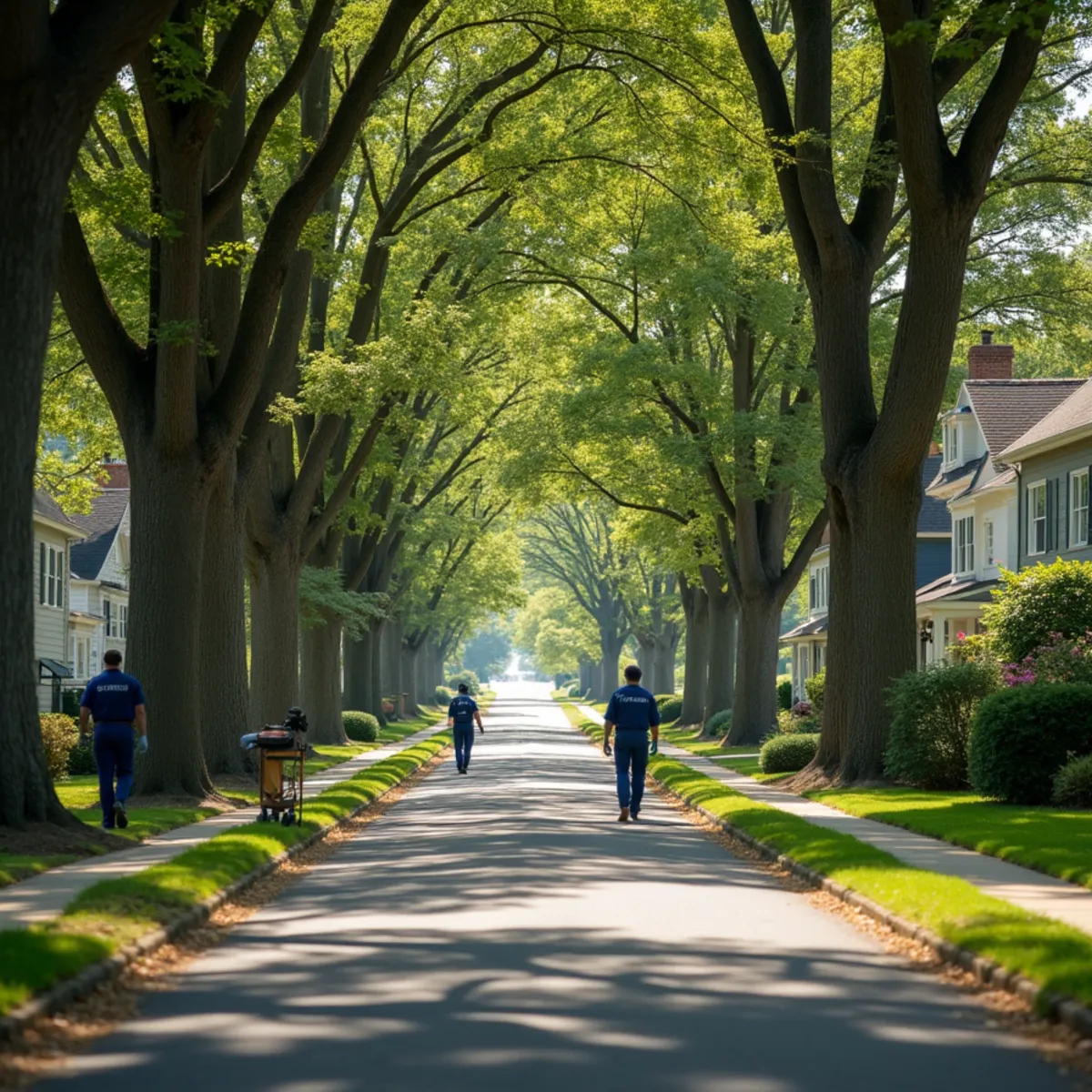 Scenic view of suburban roads and service corridor across Morris County NJ